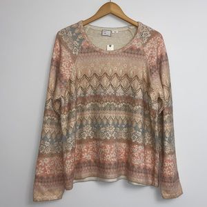 NWT Anthropologie Floral Sweater Women Size XL